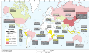 Critical minerals world map